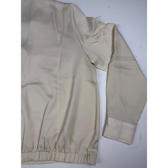 Karl Lagerfeld Paris Women's Cream V-Neck Button Front Blouse Size M - Picture 11 of 11